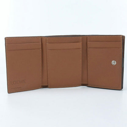 中古 ロエベ 三折財布 レディース ブランド LOEWE アナグラム トライフォールド ウォレット ブラウン 財布 USDLO96643011