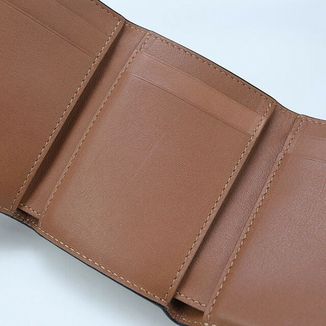 中古 ロエベ 三折財布 レディース ブランド LOEWE アナグラム トライフォールド ウォレット ブラウン 財布 USDLO96643011