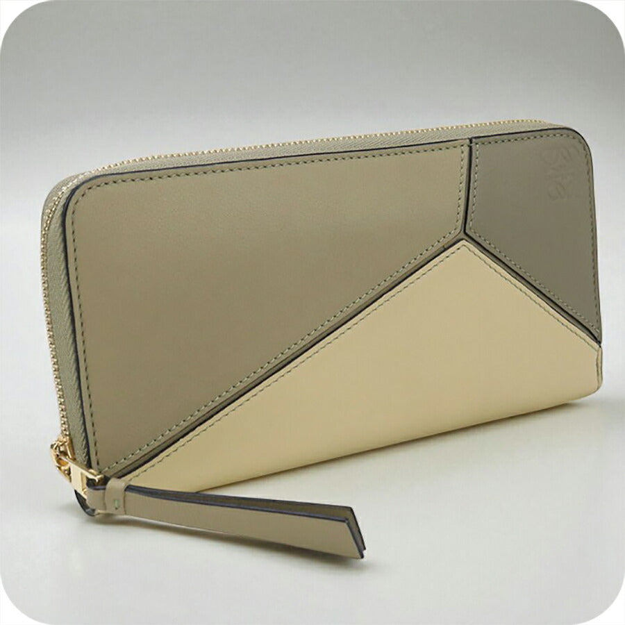 中古 ロエベ 長財布ラウンドファスナー ユニセックス ブランド LOEWE パズル ジップアラウンドウォレット ベージュ 財布 USDLO96920011