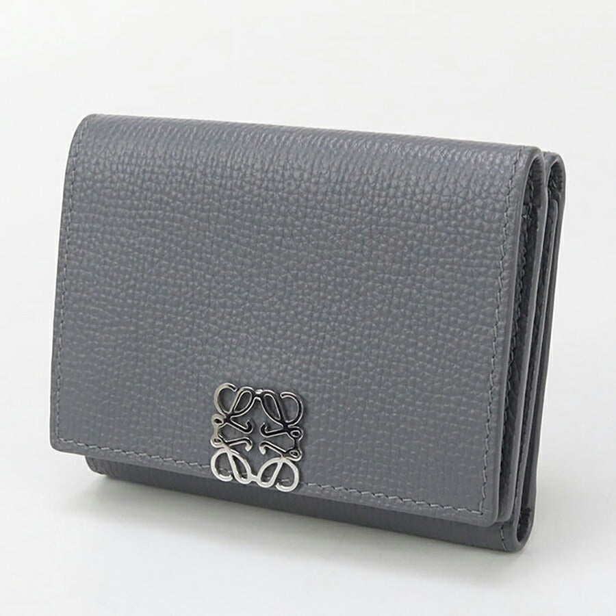 中古 ロエベ 三折財布 レディース ブランド LOEWE アナグラム トライフォールド ウォレット Ｃ821ＴR2X16 グレー 財布 USDLO96983011