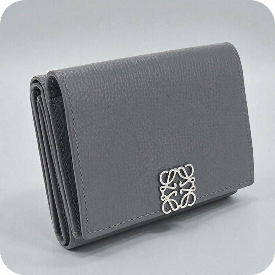 中古 ロエベ 三折財布 レディース ブランド LOEWE アナグラム トライフォールド ウォレット Ｃ821ＴR2X16 グレー 財布 USDLO96983011