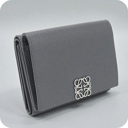中古 ロエベ 三折財布 レディース ブランド LOEWE アナグラム トライフォールド ウォレット Ｃ821ＴR2X16 グレー 財布 USDLO96983011
