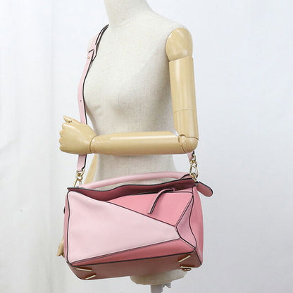 中古 ロエベ ハンドバッグ レディース ブランド LOEWE パズルバッグ ミディアム 2WAY ピンク バッグ USDLO97564011