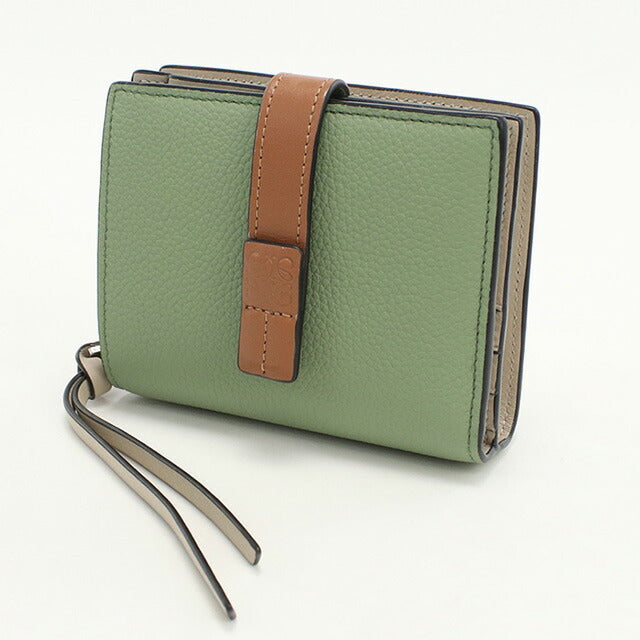 中古 ロエベ 二折財布 レディース ブランド LOEWE コンパクト ジップウォレット グリーン 財布 USDLO97829011