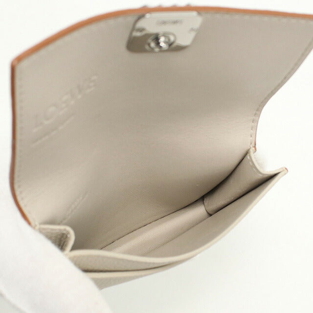 中古 ロエベ 名刺入れ レディース ブランド LOEWE アナグラム ビジネスカードホルダー ベージュ 小物 USDLO97830011