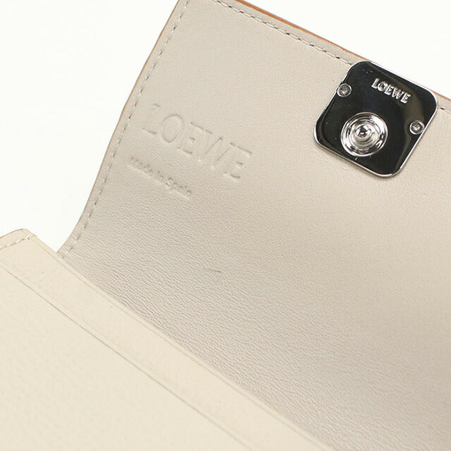 中古 ロエベ 名刺入れ レディース ブランド LOEWE アナグラム ビジネスカードホルダー ベージュ 小物 USDLO97830011