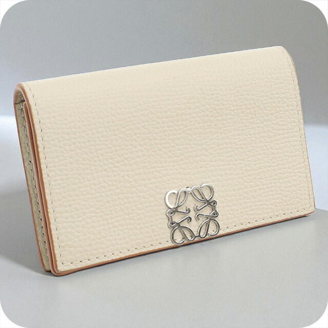 中古 ロエベ 名刺入れ レディース ブランド LOEWE アナグラム ビジネスカードホルダー ベージュ 小物 USDLO97830011