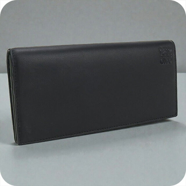 中古 ロエベ 長財布二折 メンズ ブランド LOEWE ロング ホリゾンタルウォレット ブラック 財布 USDLO98177011