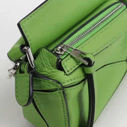 中古 ロエベ ショルダーバッグ レディース ブランド LOEWE パズルバッグ ナノ 2WAY レザー グリーン バッグ USDLO98691011