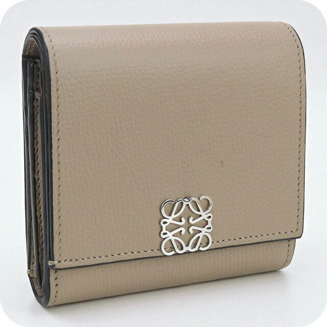 中古 ロエベ 二折財布 レディース ブランド LOEWE アナグラム ベージュ 財布 USDLO98811011