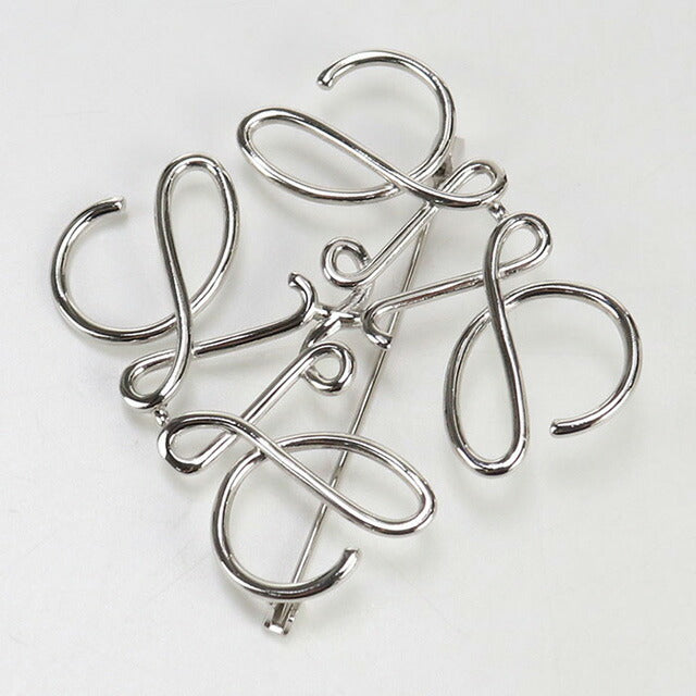 ★LOEWE アナグラムブローチ シルバー★銀座三越購入 アナグラム ブローチ (メタル) シルバー - LOEWE