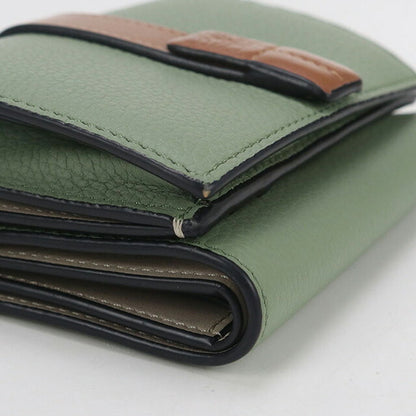 中古 ロエベ 三折財布 レディース ブランド LOEWE トライフォールドウォレット C660TR2X03 グリーン 財布 USDLO99128011