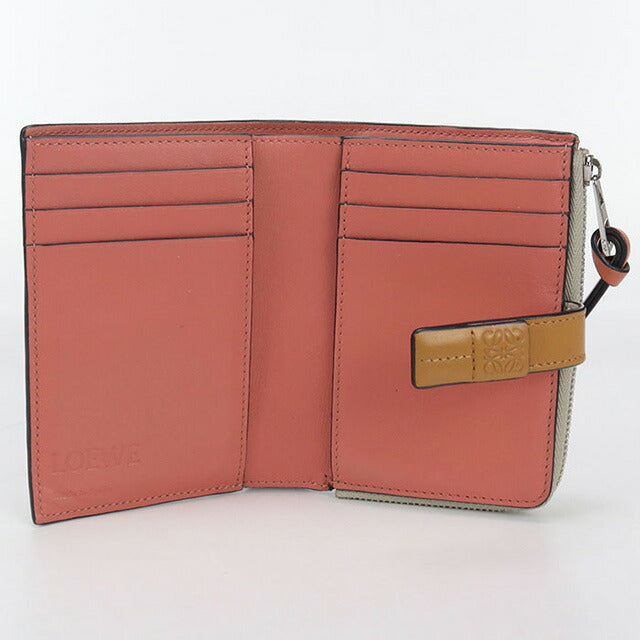 中古 ロエベ 二折財布 レディース ブランド LOEWE スリムジップ バイフォールドウォレット C660P3002 ベージュ 財布 USDLO99130011