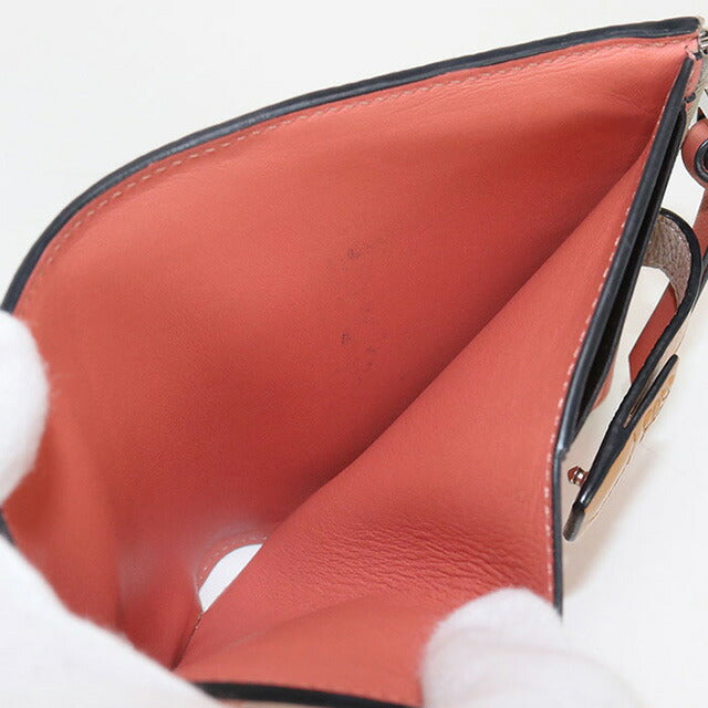 中古 ロエベ 二折財布 レディース ブランド LOEWE スリムジップ バイフォールドウォレット C660P3002 ベージュ 財布 USDLO99130011
