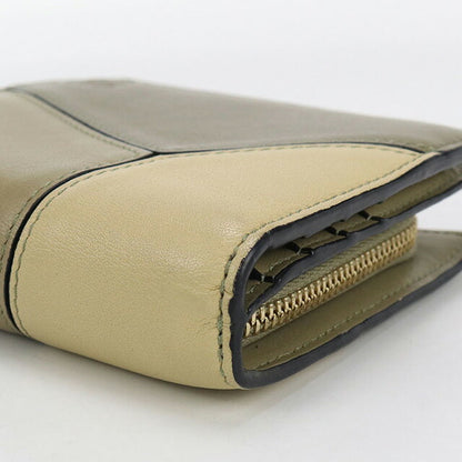 中古 ロエベ 二折財布 レディース ブランド LOEWE パズル コンパクト ジップウォレット レザー C510Z41X01 カーキ 財布 USDLO99835011