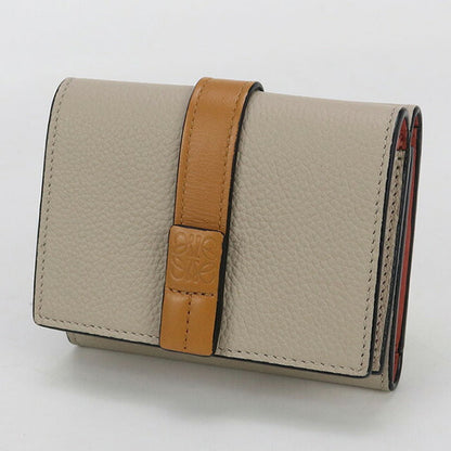 中古 ロエベ 三折財布 レディース ブランド LOEWE トライフォールド ウォレット レザー C660TR2X03 ベージュ 財布 USDLO99836011