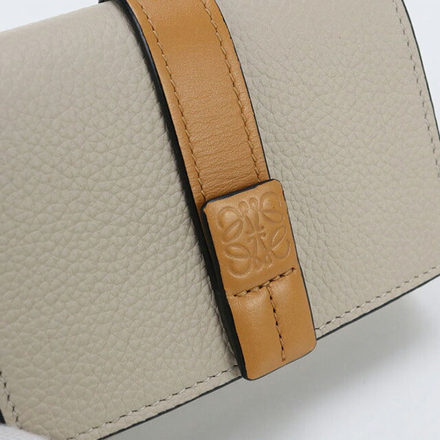 中古 ロエベ 三折財布 レディース ブランド LOEWE トライフォールド ウォレット レザー C660TR2X03 ベージュ 財布 USDLO99836011