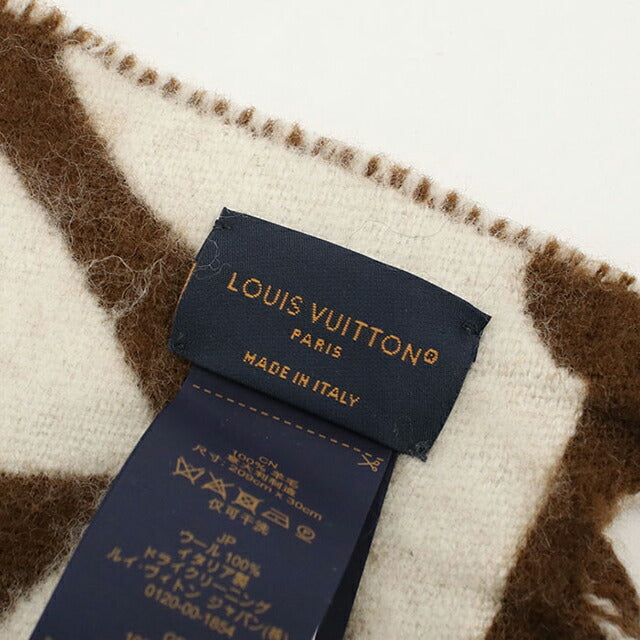 中古 ルイヴィトン マフラー レディース ブランド LOUIS VUITTON フライト・モード マフラー・LVメダリオン M79215 ブラウン 小物 USDLV100862011