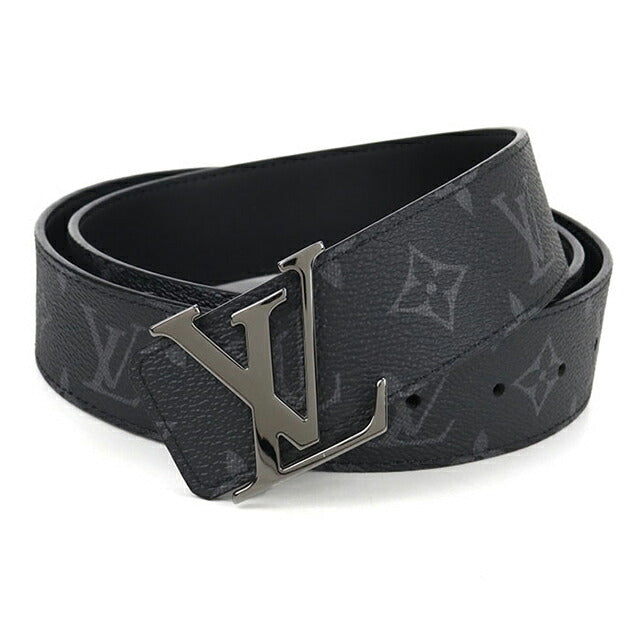 中古 ルイヴィトン ベルト メンズ ブランド LOUIS VUITTON エクリプス ベルト・LVイニシャル 40MM レザー M9043S ブラック 小物 USDLV101613011