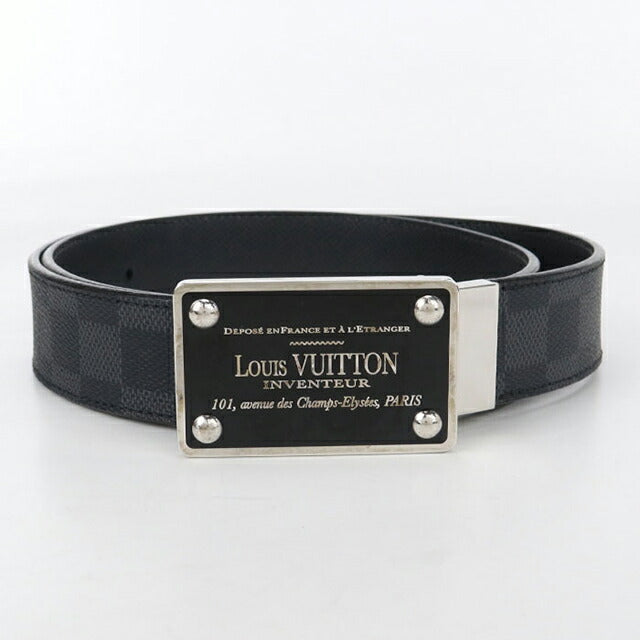 中古 ルイヴィトン ベルト メンズ ブランド LOUIS VUITTON グラフィット サンチュール アヴァントゥール レザー M9632U ブラック 小物 USDLV101967011