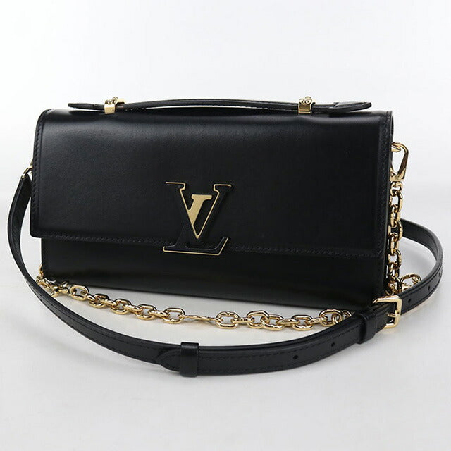 中古 ルイヴィトン ショルダーバッグ レディース ブランド LOUIS VUITTON ウォレット オン チェーン・カプシーヌ 2WAY M12143 ブラック USDLV102969011