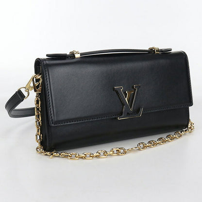 中古 ルイヴィトン ショルダーバッグ レディース ブランド LOUIS VUITTON ウォレット オン チェーン・カプシーヌ 2WAY M12143 ブラック USDLV102969011