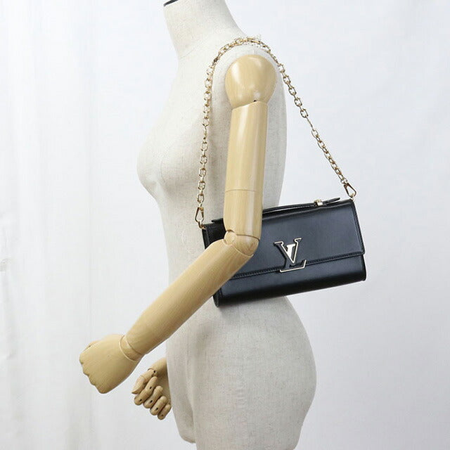 中古 ルイヴィトン ショルダーバッグ レディース ブランド LOUIS VUITTON ウォレット オン チェーン・カプシーヌ 2WAY M12143 ブラック USDLV102969011