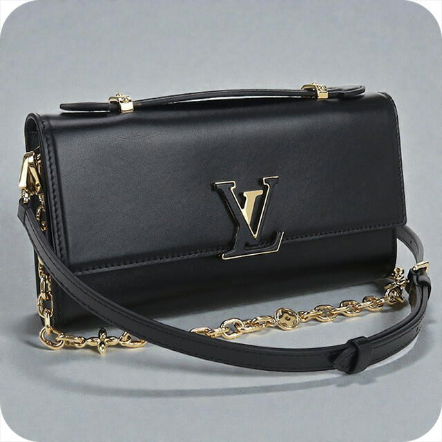 中古 ルイヴィトン ショルダーバッグ レディース ブランド LOUIS VUITTON ウォレット オン チェーン・カプシーヌ 2WAY M12143 ブラック USDLV102969011