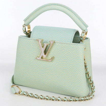 二手路易威登手提包 女士品牌 LOUIS VUITTON 夏季 Stardust Capucines MINI 2WAY M59850 绿色包 USDLV103467011
