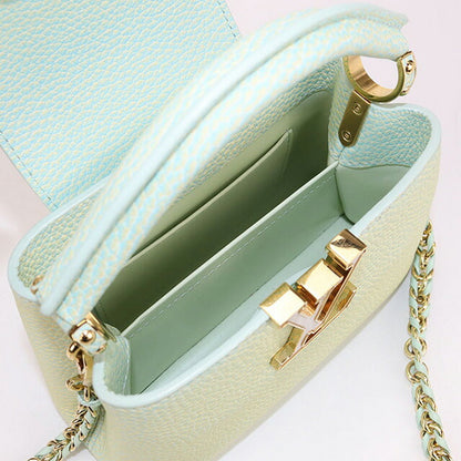 二手路易威登手提包 女士品牌 LOUIS VUITTON 夏季 Stardust Capucines MINI 2WAY M59850 绿色包 USDLV103467011