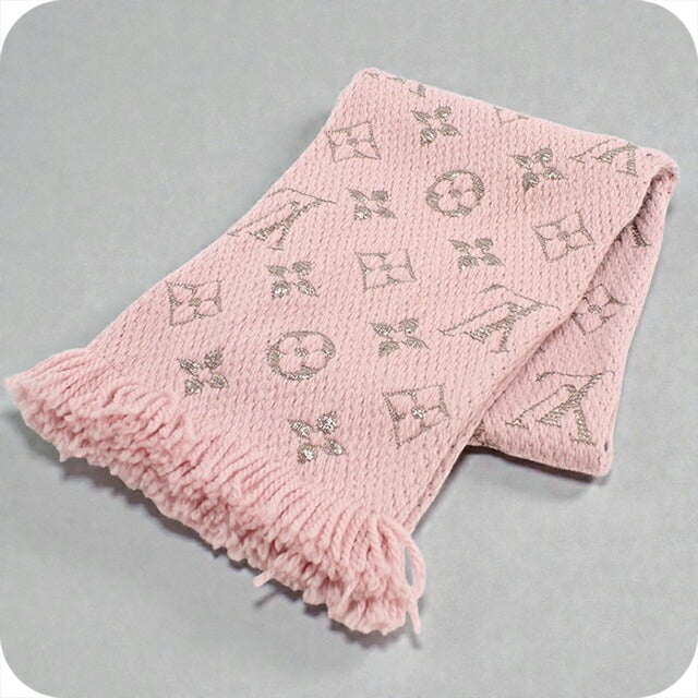 中古 ルイヴィトン マフラー レディース ブランド LOUIS VUITTON エシャルプ・ロゴマニア シャイン M70466 ピンク 小物 USDLV104098011