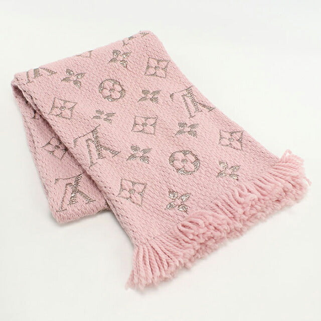 中古 ルイヴィトン マフラー レディース ブランド LOUIS VUITTON エシャルプ・ロゴマニア シャイン M70466 ピンク 小物 USDLV104098011