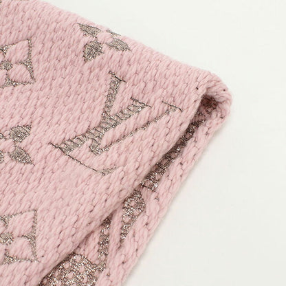 中古 ルイヴィトン マフラー レディース ブランド LOUIS VUITTON エシャルプ・ロゴマニア シャイン M70466 ピンク 小物 USDLV104098011