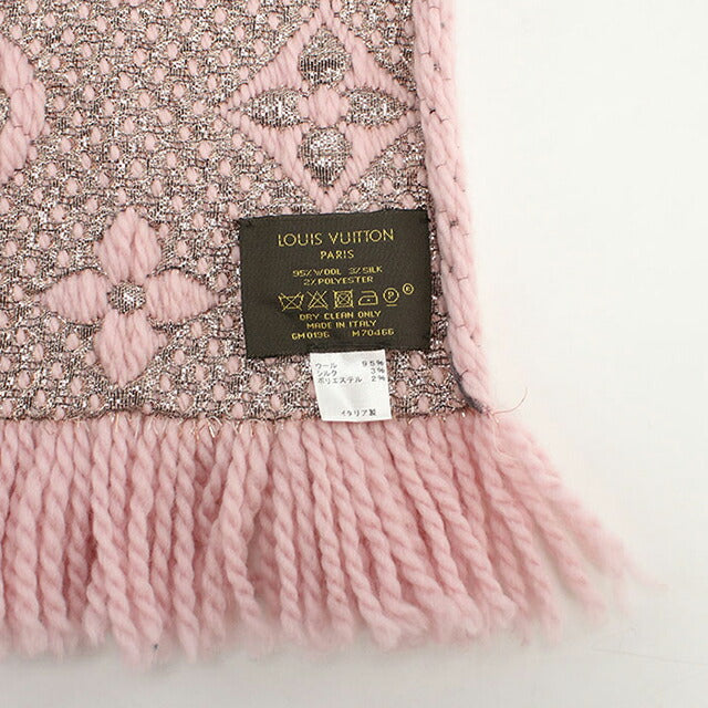 中古 ルイヴィトン マフラー レディース ブランド LOUIS VUITTON エシャルプ・ロゴマニア シャイン M70466 ピンク 小物 USDLV104098011