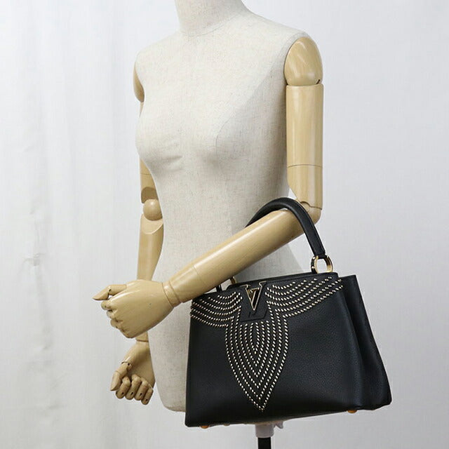 Used Louis Vuitton Handbag Ladies Brand LOUIS VUITTON Taurillon Capucines PM Leather Black USDLV107802011