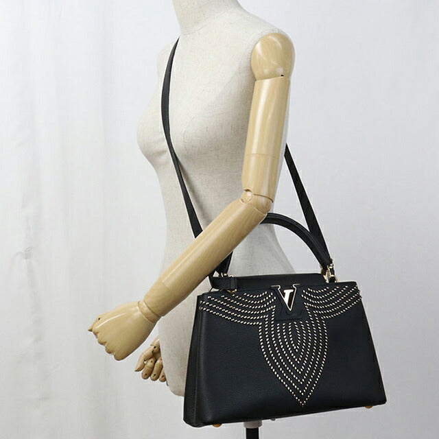 Used Louis Vuitton Handbag Ladies Brand LOUIS VUITTON Taurillon Capucines PM Leather Black USDLV107802011