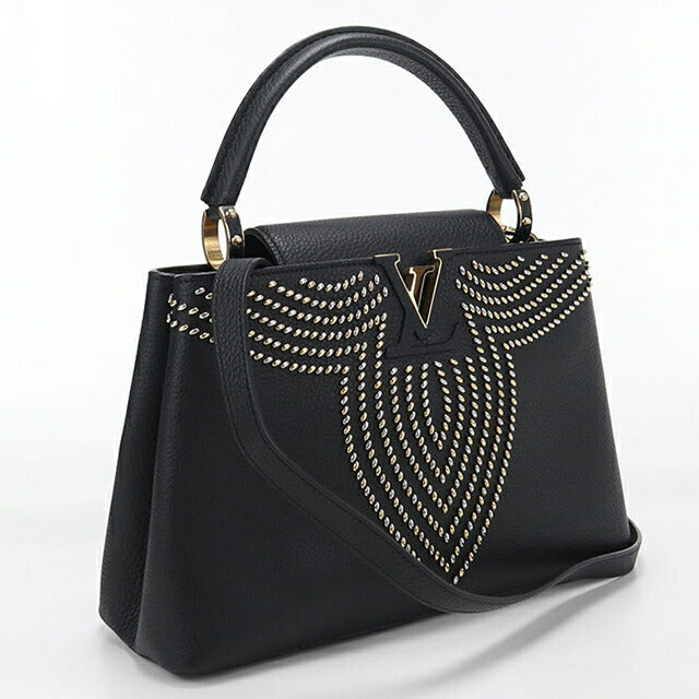 Used Louis Vuitton Handbag Ladies Brand LOUIS VUITTON Taurillon Capucines PM Leather Black USDLV107802011