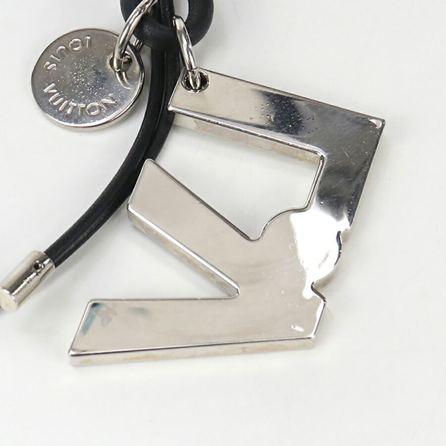 中古 ルイヴィトン キーリング メンズ ブランド LOUIS VUITTON ポルトクレ・LVロープ レザー M66497 シルバー 小物 USDLV89179011
