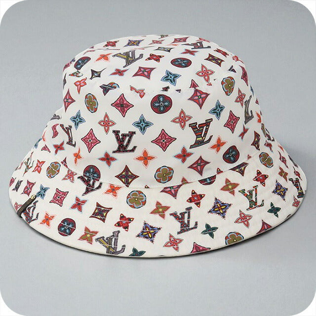 中古 ルイヴィトン ハット ユニセックス ブランド LOUIS VUITTON モノグラム ボブラブリーグラム バケットハット M76719 ホワイト 帽子 USDLV95745011