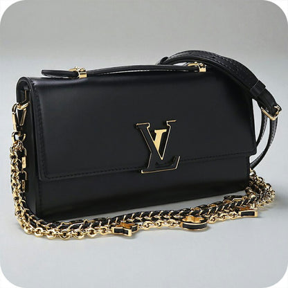中古 ルイヴィトン 斜め掛け ショルダーバッグ レディース ブランド LOUIS VUITTON ウォレット オン チェーン・カプシーヌ M12143 USDLV96810011