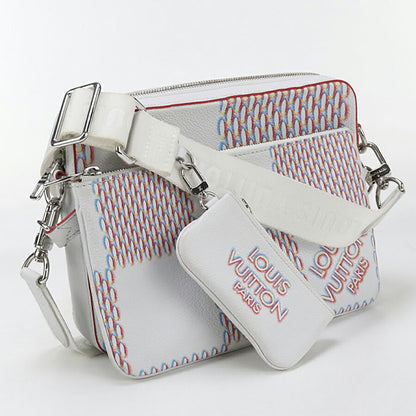 中古 ルイヴィトン 斜め掛け ショルダーバッグ ユニセックス ブランド LOUIS VUITTON ダミエ・スプレー トリオ・メッセンジャー レザー USDLV97112011