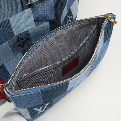 中古 ルイヴィトン トートバッグ レディース ブランド LOUIS VUITTON モノグラムデニム ネヴァーフルMM レザー M44981 ブルー バッグ USDLV97524011