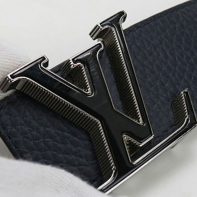 中古 ルイヴィトン ベルト メンズ ブランド LOUIS VUITTON トリヨン ベルト・LVティルト リバース レザー M0027S ネイビー 小物 USDLV97628011