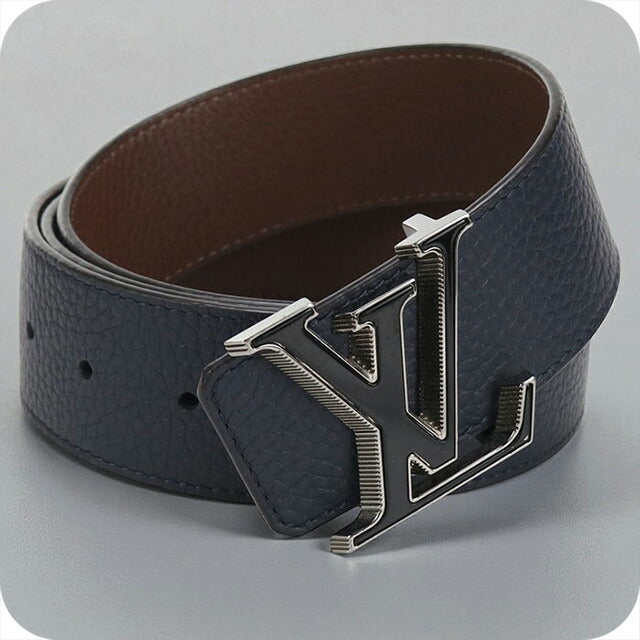 中古 ルイヴィトン ベルト メンズ ブランド LOUIS VUITTON トリヨン ベルト・LVティルト リバース レザー M0027S ネイビー 小物 USDLV97628011