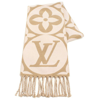 中古 ルイヴィトン マフラー レディース ブランド LOUIS VUITTON フライト・モード マフラー・LV メダリオン M79213 ベージュ 小物 USDLV97754011