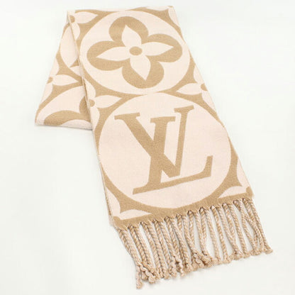 中古 ルイヴィトン マフラー レディース ブランド LOUIS VUITTON フライト・モード マフラー・LV メダリオン M79213 ベージュ 小物 USDLV97754011