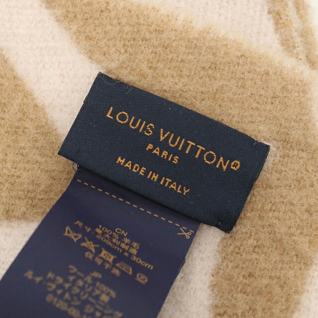 中古 ルイヴィトン マフラー レディース ブランド LOUIS VUITTON フライト・モード マフラー・LV メダリオン M79213 ベージュ 小物 USDLV97754011