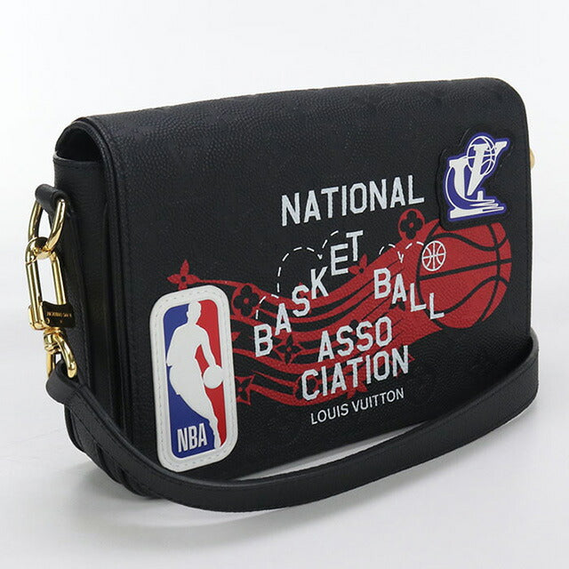 中古 ルイヴィトン ショルダーバッグ メンズ ブランド LOUIS VUITTON NBAコラボ ステュディオ メッセンジャー レザー M58498 ブラック USDLV98739011
