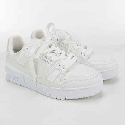 中古 ルイヴィトン スニーカー レディース ブランド LOUIS VUITTON LV トレイナー スニーカー レザー ホワイト シューズ USDLV99493011