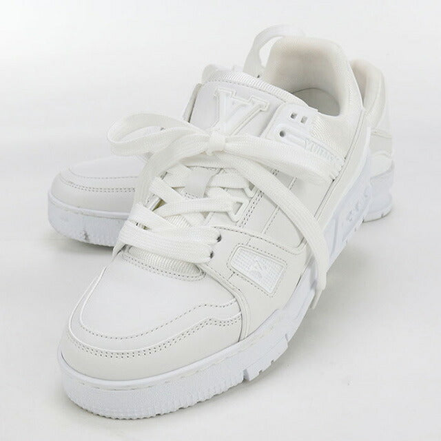 高島屋購入ルイヴィトン LVトレイナー　レザー スニーカー 7 1/2 ホワイト 中古 ルイヴィトン スニーカー レディース ブランド LOUIS VUITTON LV